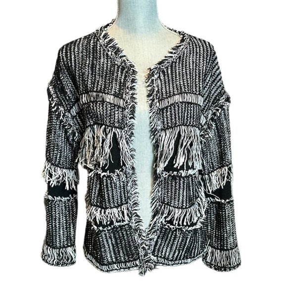 Black and White Chanel Style Blazer Sweater - Picture 1 of 10